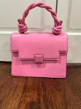 ALDO Pink Braided-Handle Top-Handle Satchel w/Crossbody Strap removable option!